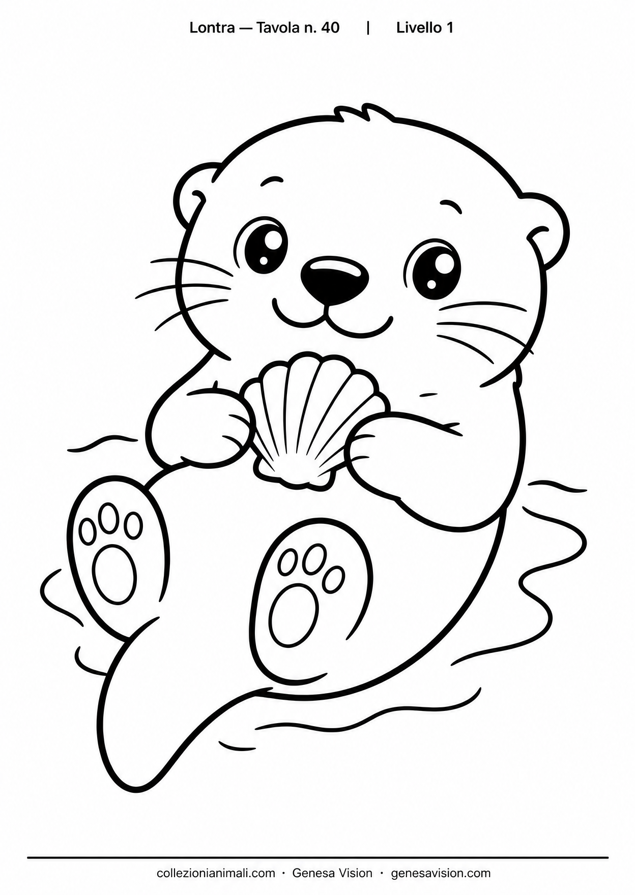 Anteprima del disegno da colorare del lontra in formato A4