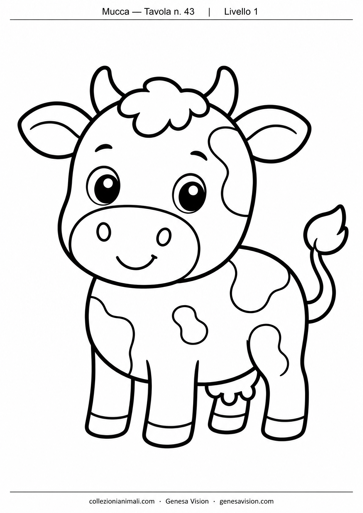 Anteprima del disegno da colorare del mucca in formato A4
