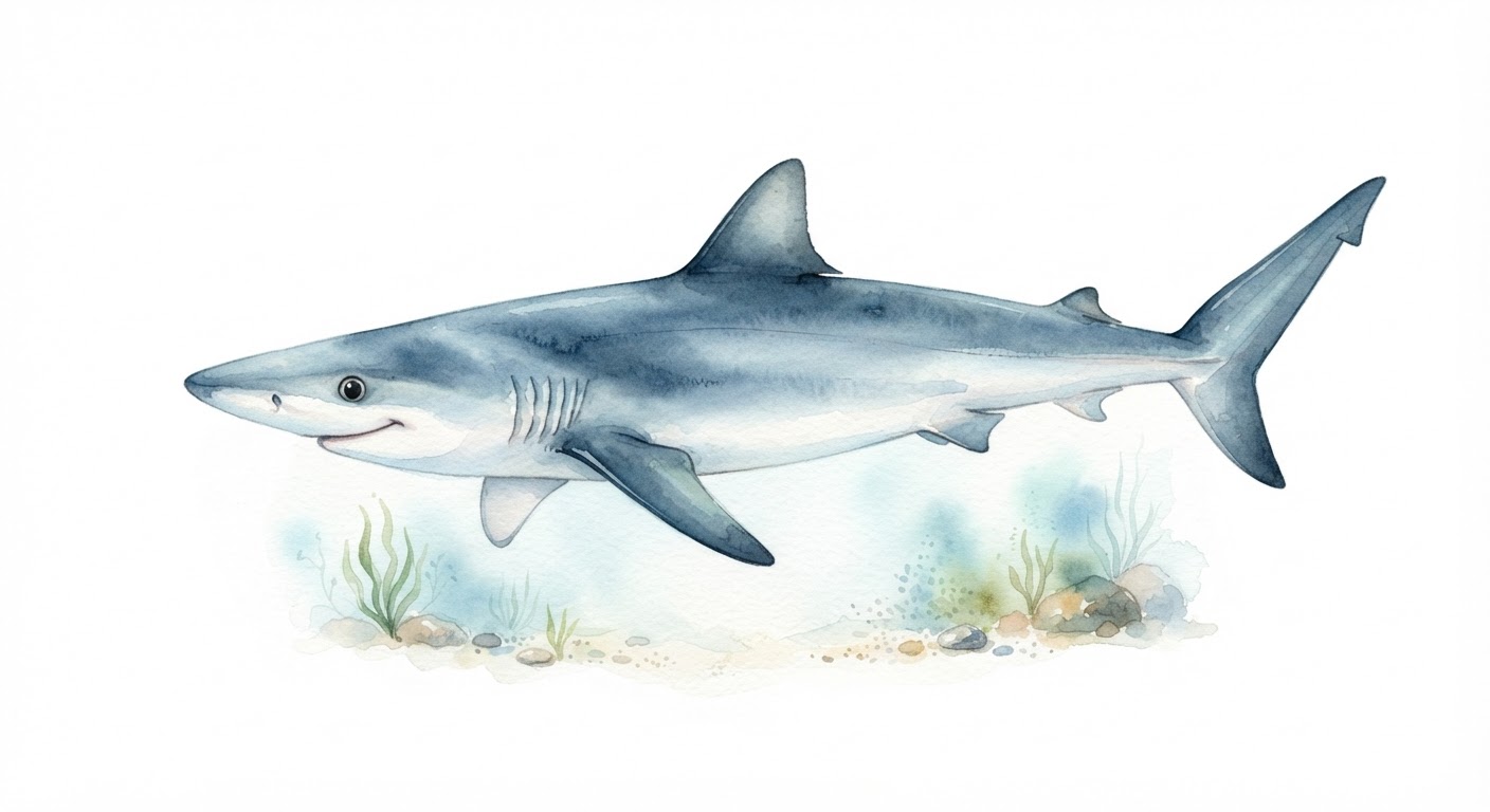 Illustrazione a colori di squalo (Selachimorpha (superordine))