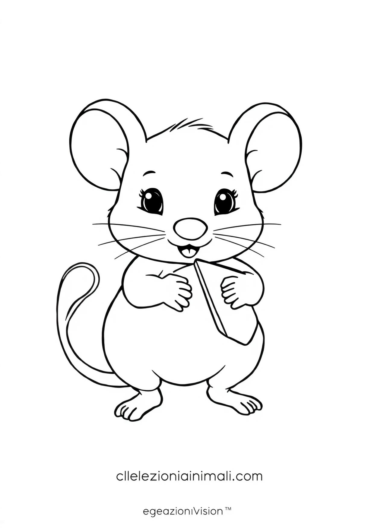 Anteprima del disegno da colorare del topolino in formato A4