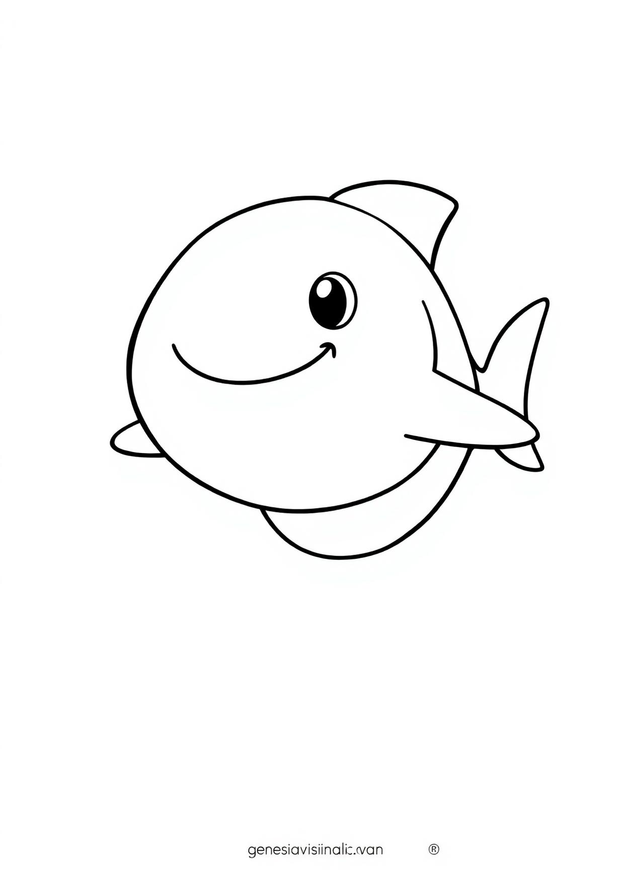 Anteprima del disegno da colorare del squalo in formato A4