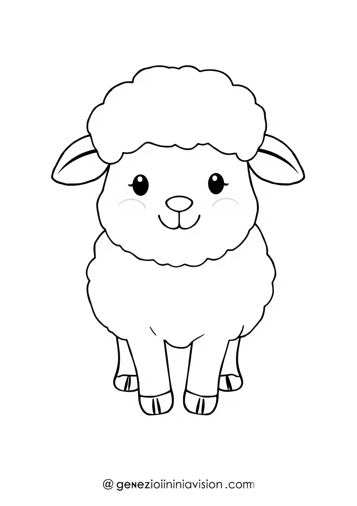 Anteprima del disegno da colorare del pecora in formato A4