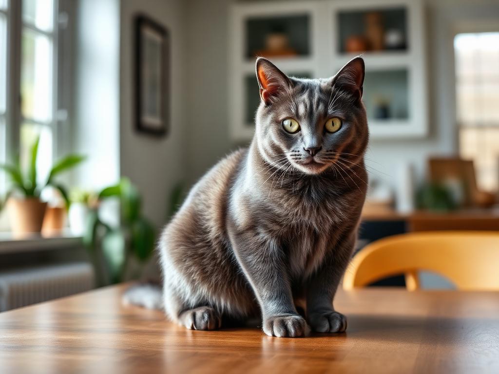 British Shorthair: aspetto tipico della razza in ambiente domestico