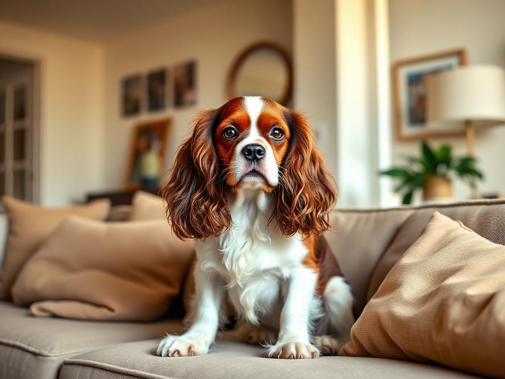 Cavalier King Charles Spaniel: aspetto tipico della razza in ambiente domestico