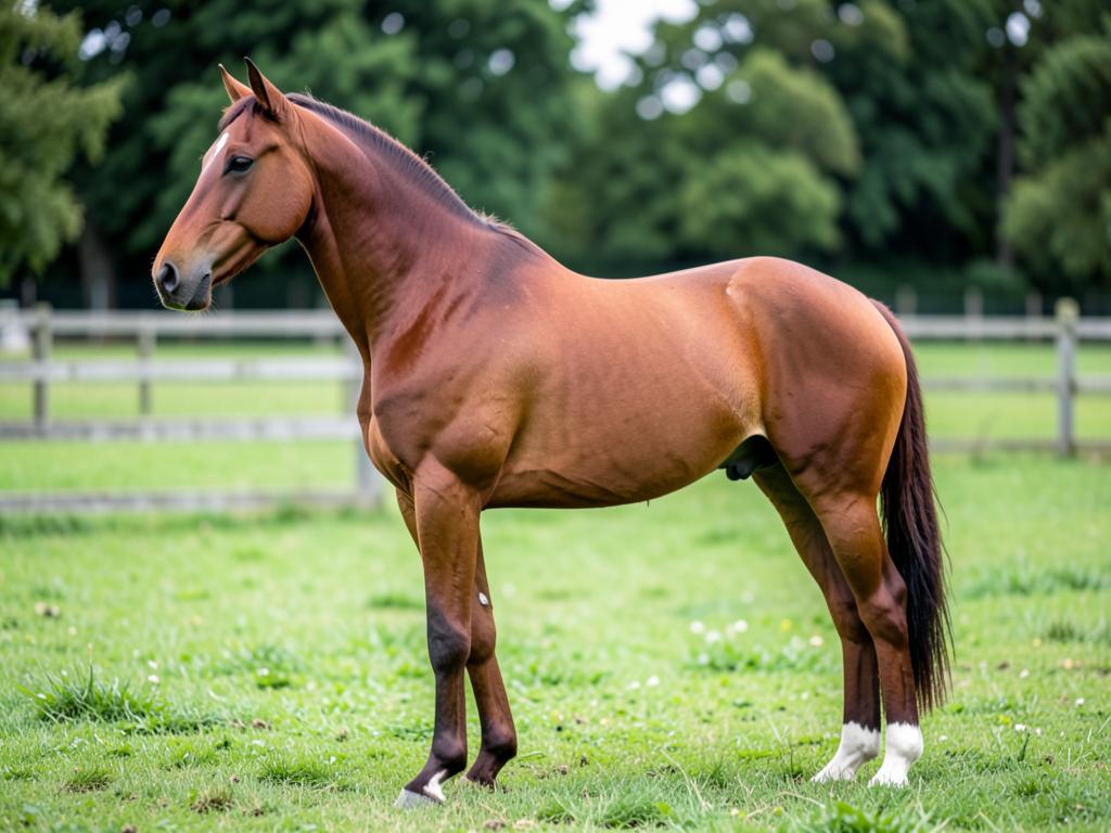Purosangue Inglese: cavallo della razza Purosangue Inglese in ripresa laterale